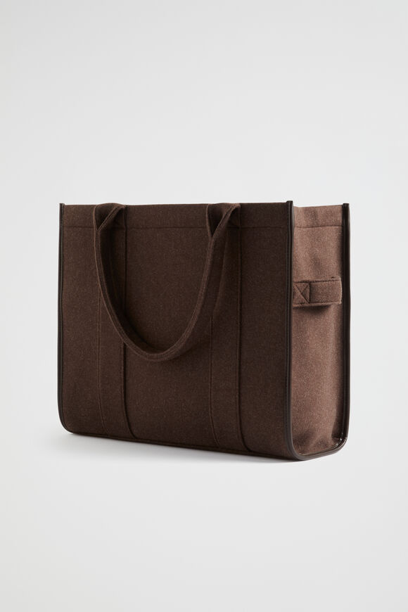 Felt Large Tote  Dark Espresso  hi-res