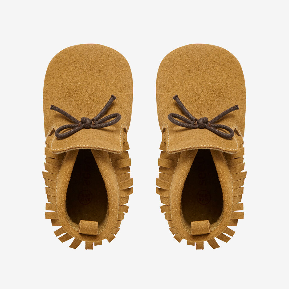 Suede Fringe Moccasins  