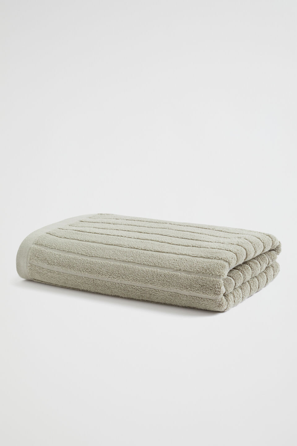Cotton Stripe Bath Towel   Olive