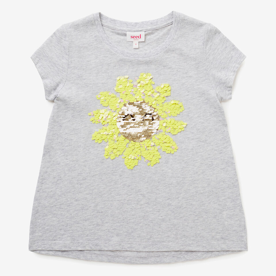 Flip Sequin Daisy Tee  