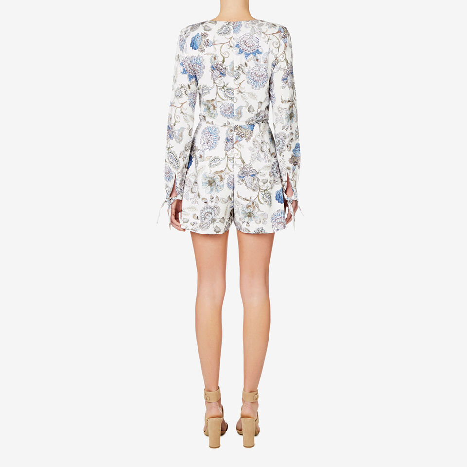 Printed Tie Front Playsuit  