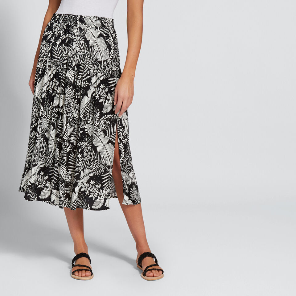 Split Floral Skirt  