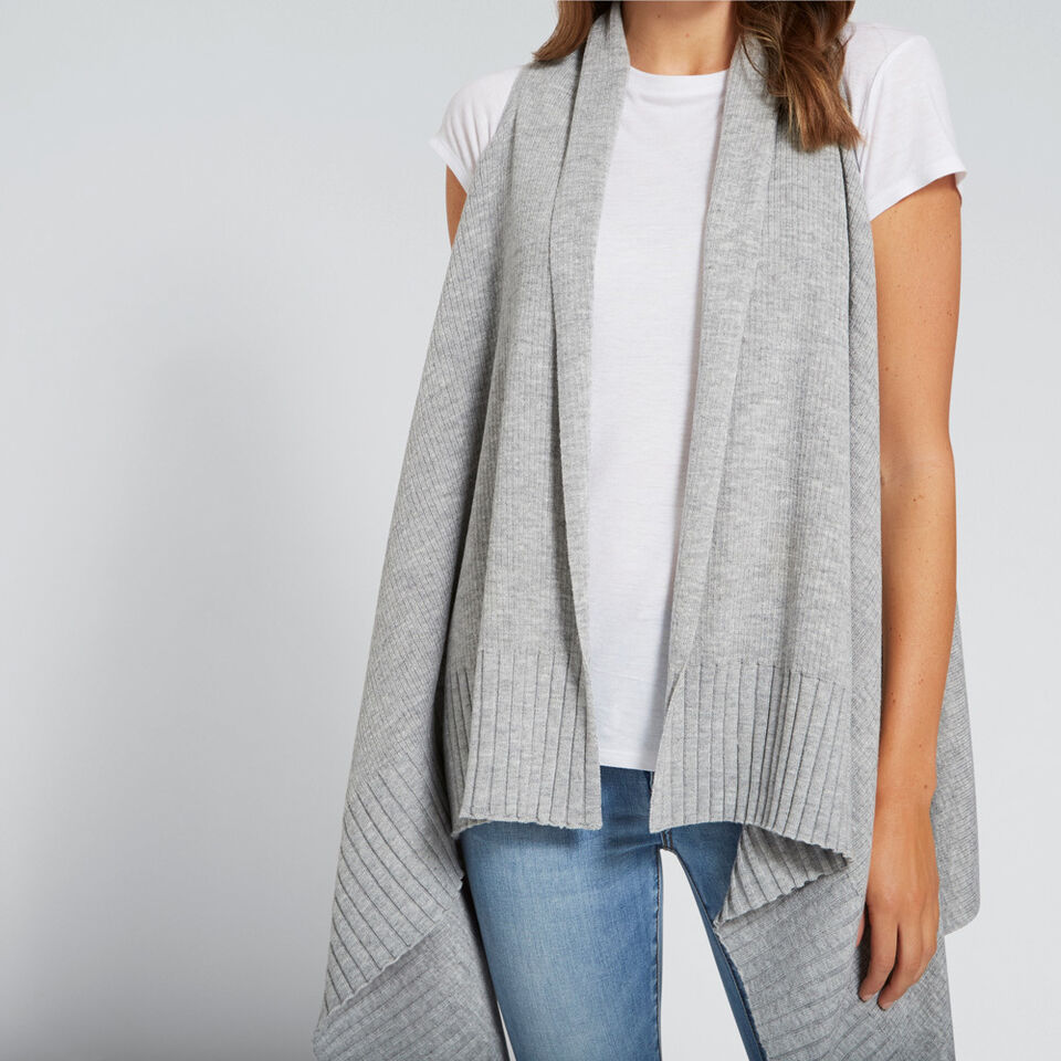 Rib-Knit Poncho  