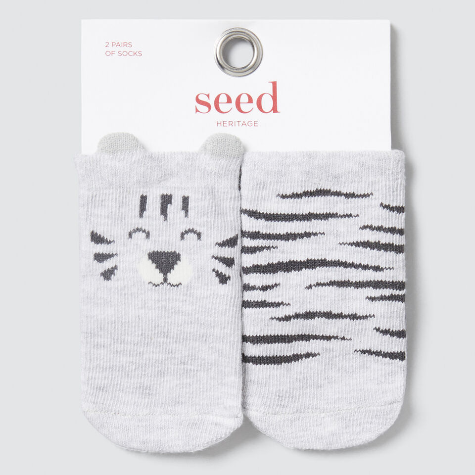 2-Pack Grey Tiger Socks  