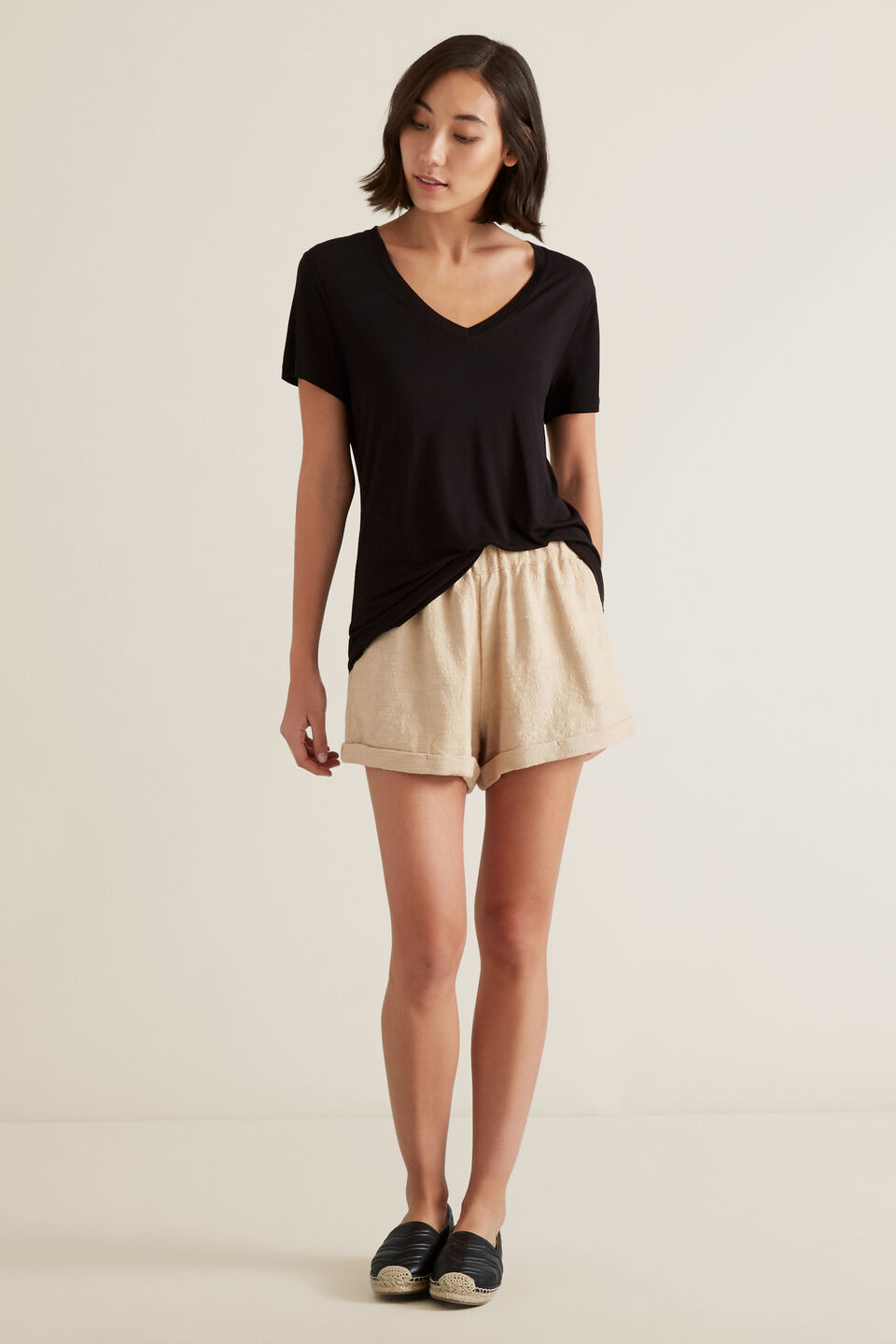 Core V Neck Drapey Tee  