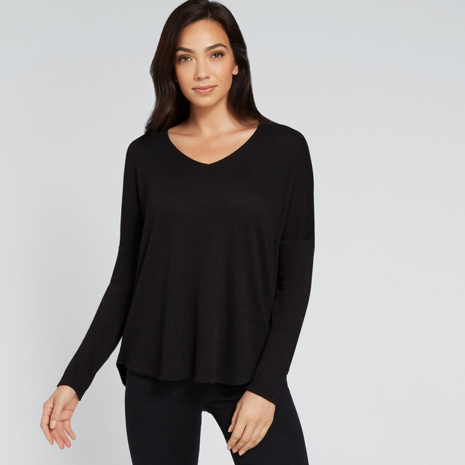 Textured V-Neck Top  