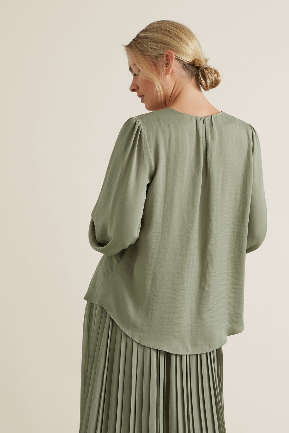 Gathered V Neck Blouse  