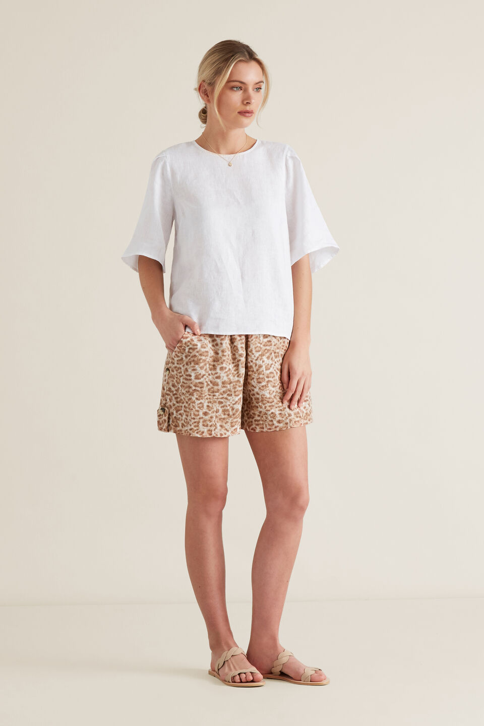 Flutter Sleeve Linen Top  