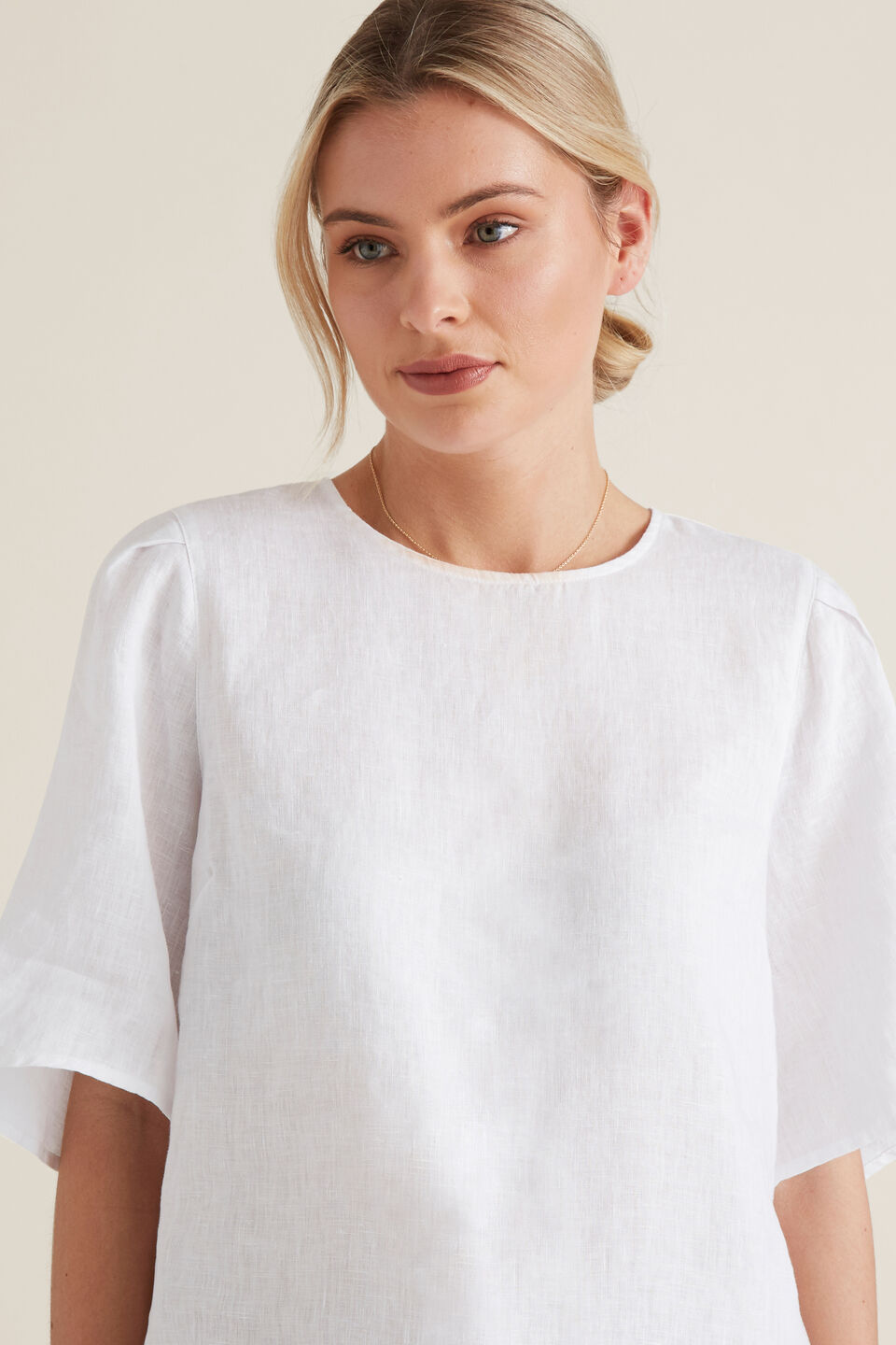 Flutter Sleeve Linen Top  