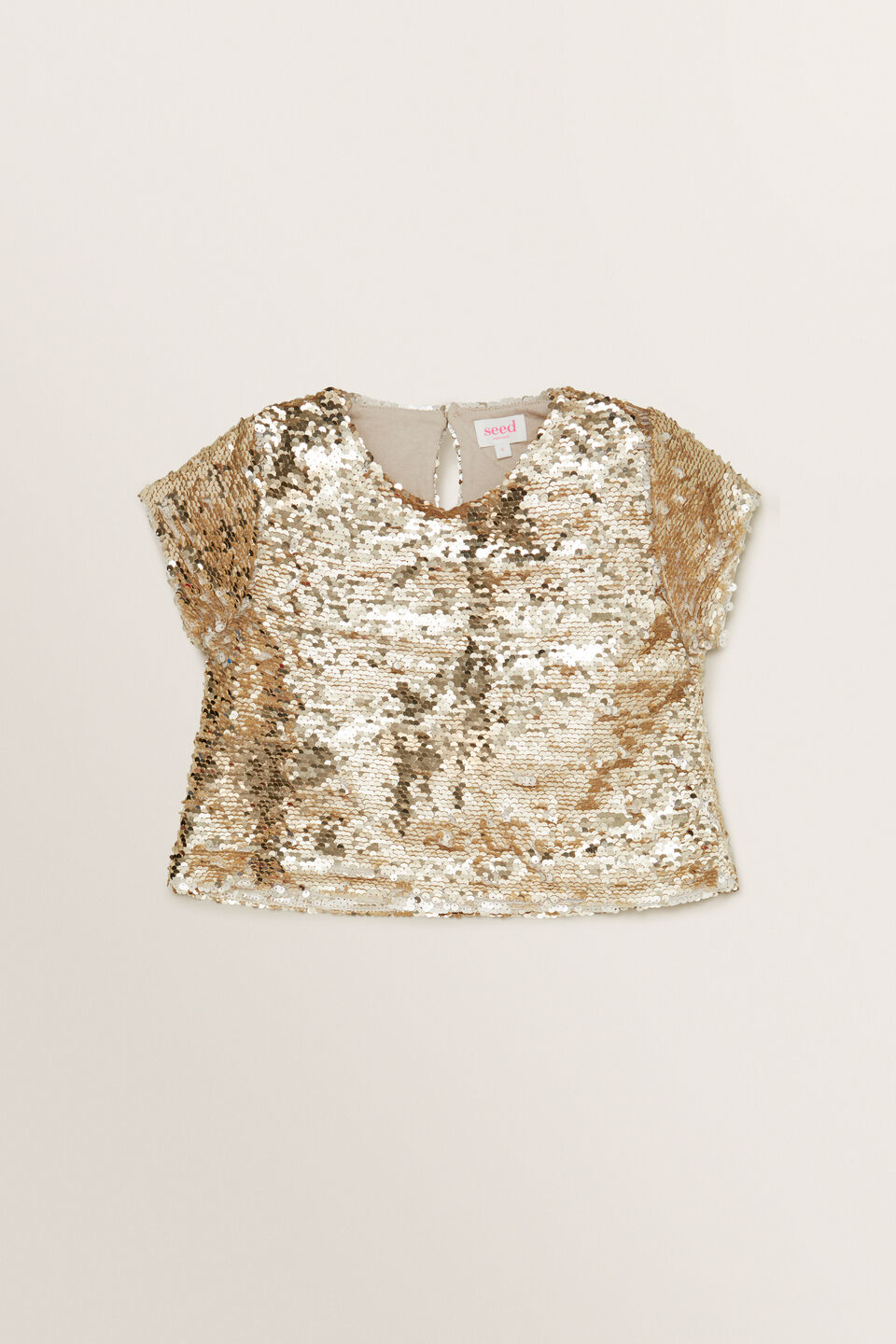 Sequin Cropped Tee  