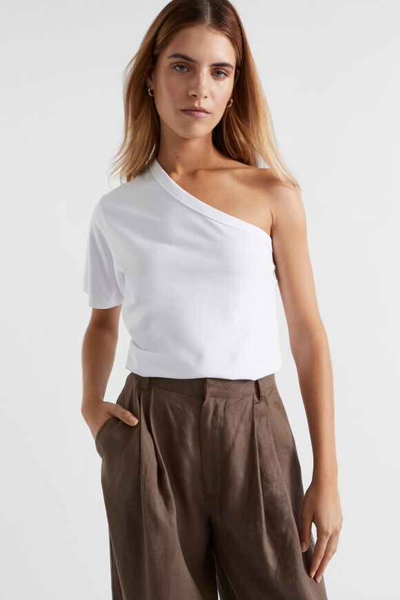 One Shoulder Boxy Tee  Whisper White  hi-res