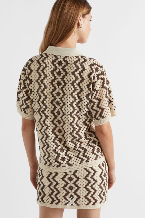 Crochet Knit Shirt  Multi  hi-res