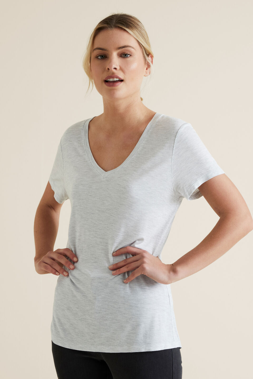 Core V Neck Drapey Tee  