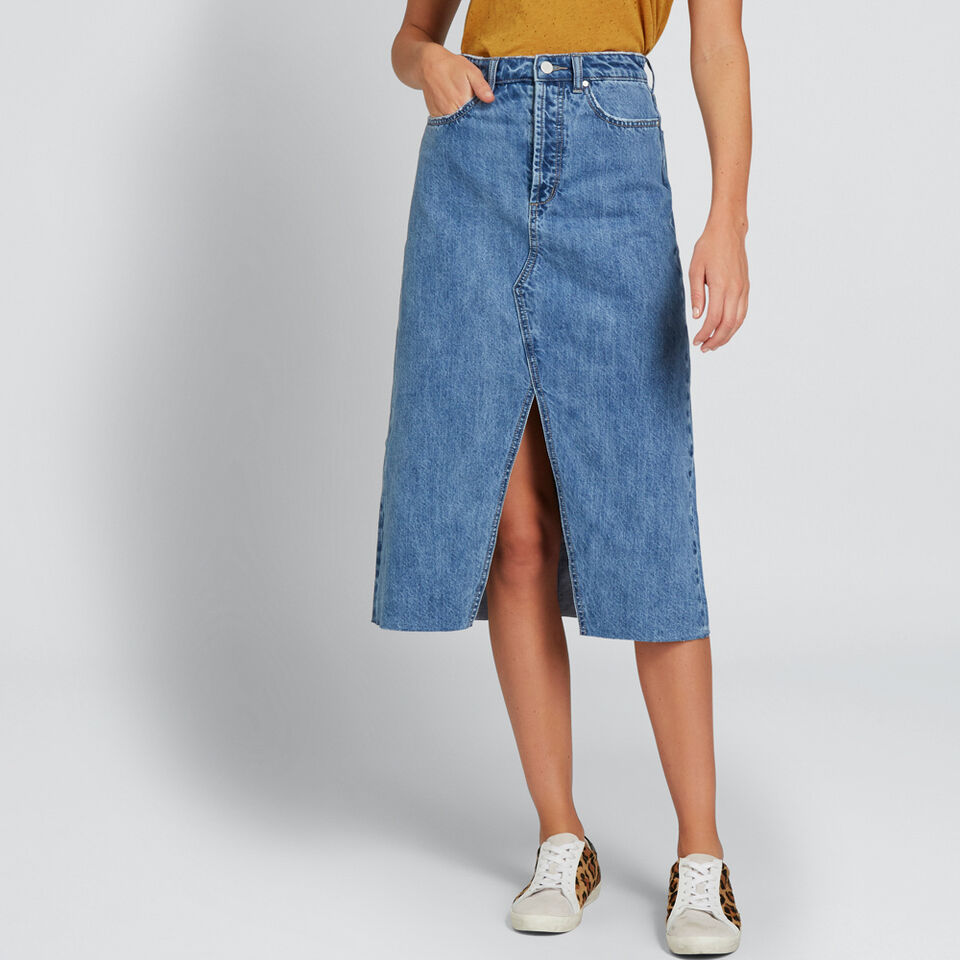 Longline Denim Skirt  