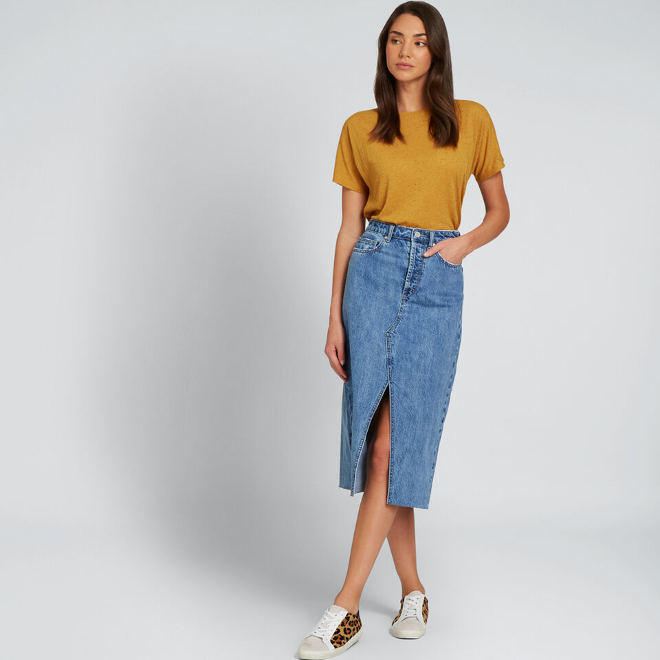 Longline Denim Skirt  