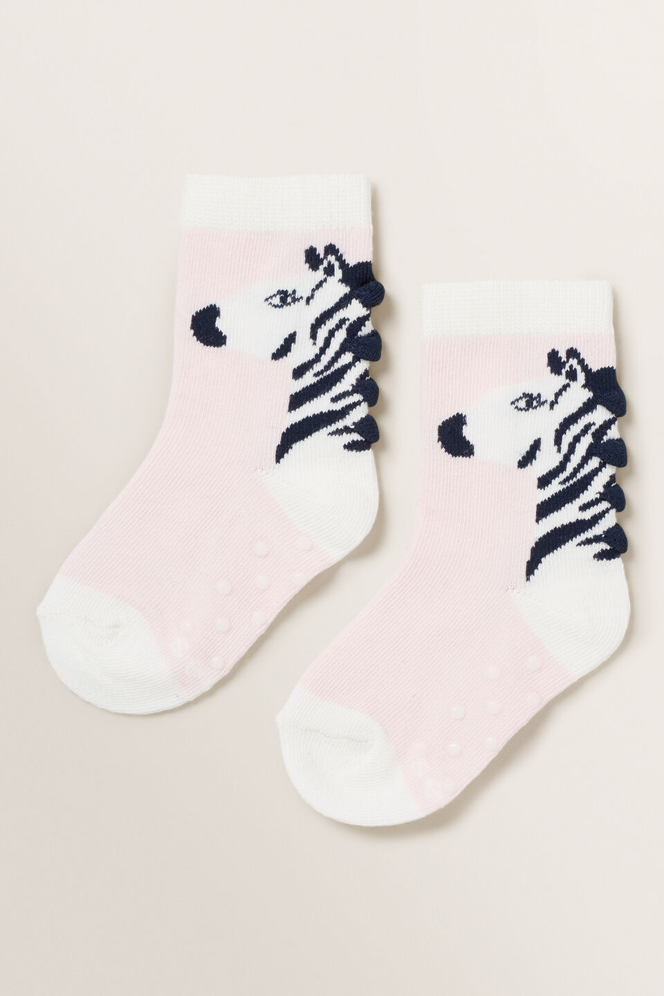 Zebra Socks  Marshmallow