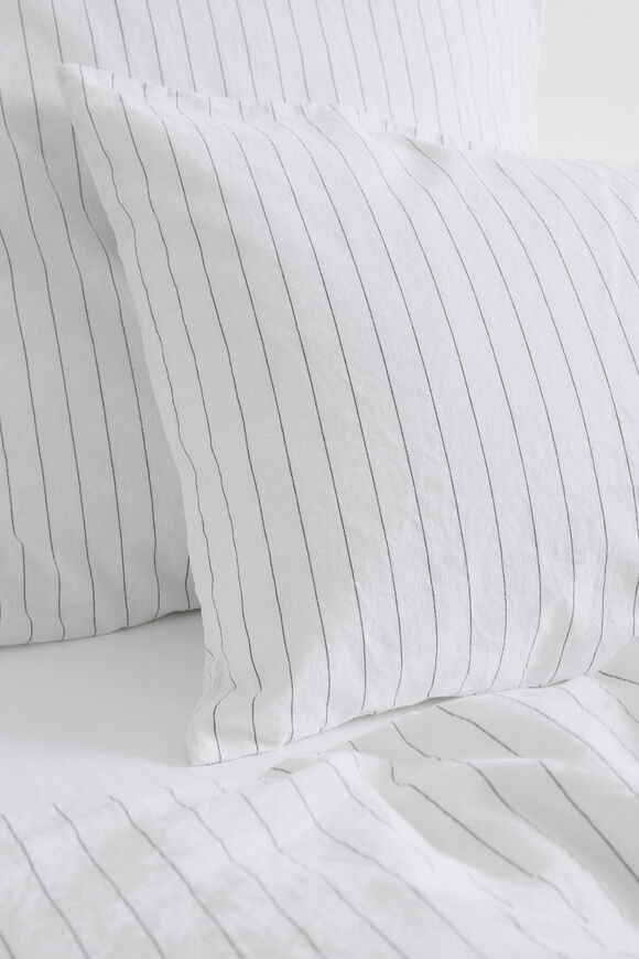 Alba Standard Pillowcase  Black Stripe  hi-res