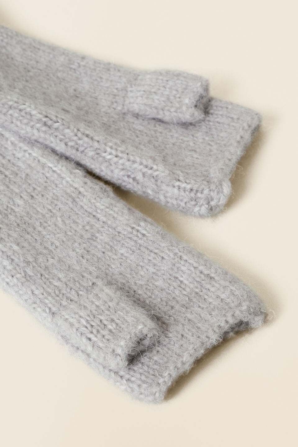 Chunky Knit Arm Warmers  Silver Marle