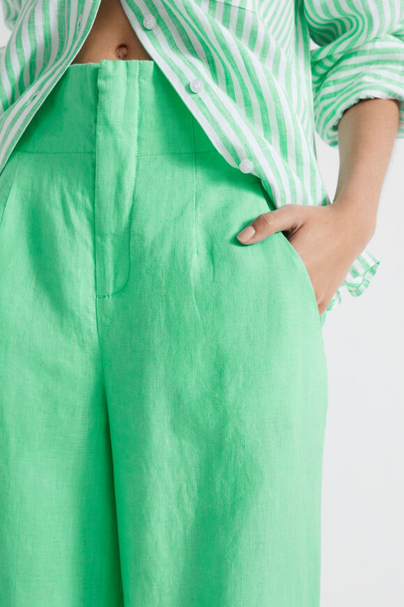Core Linen Waisted Pant  Key Lime  hi-res