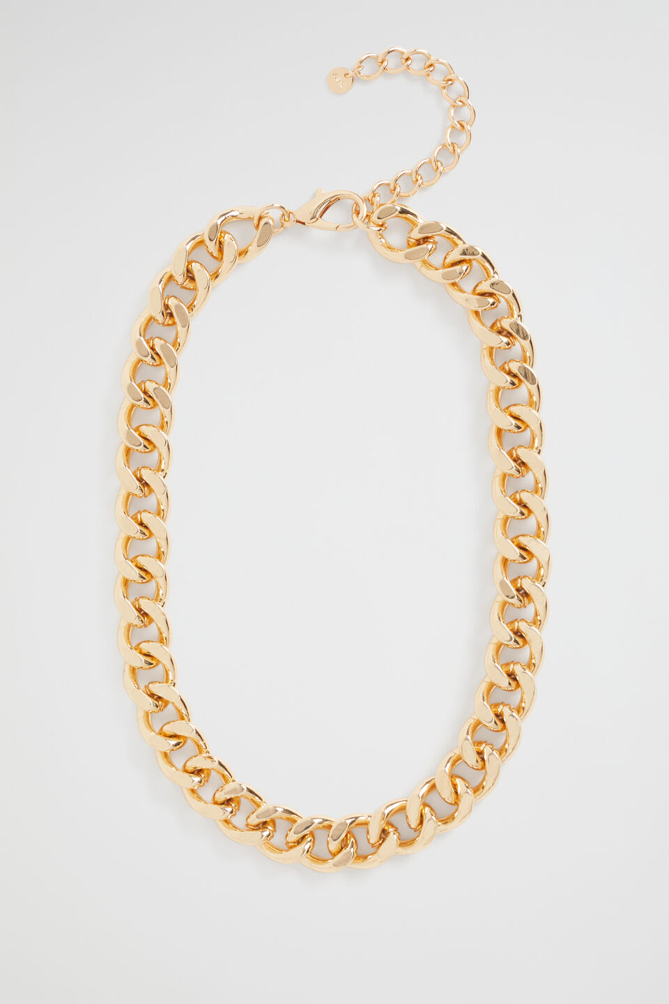 Flat Curb Chain Necklace  Gold