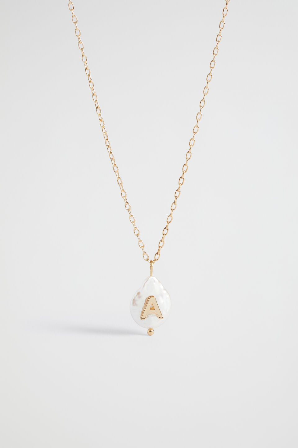 Pearl Alphabet Necklace  A