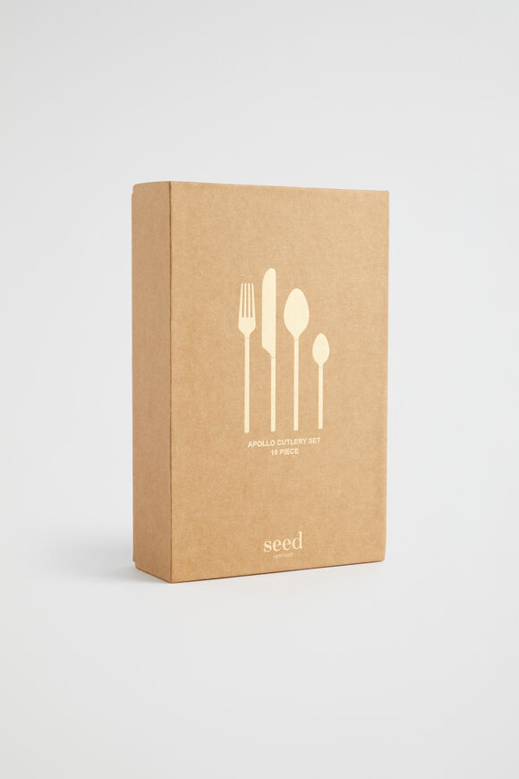 Apollo Cutlery Set Of 16  Brushed Gold  hi-res
