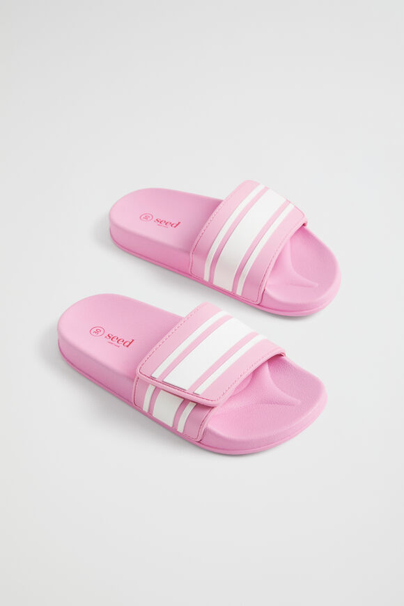 Stripe Rubber Slide  Candy Pink  hi-res