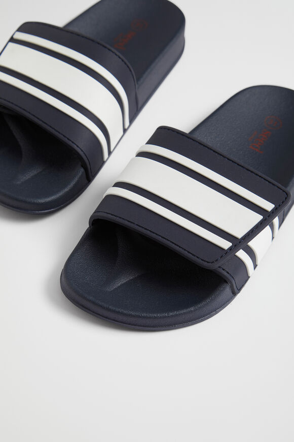 Stripe Rubber Slide  Navy  hi-res