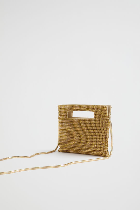 Embellished Handheld Bag  Soft Gold  hi-res