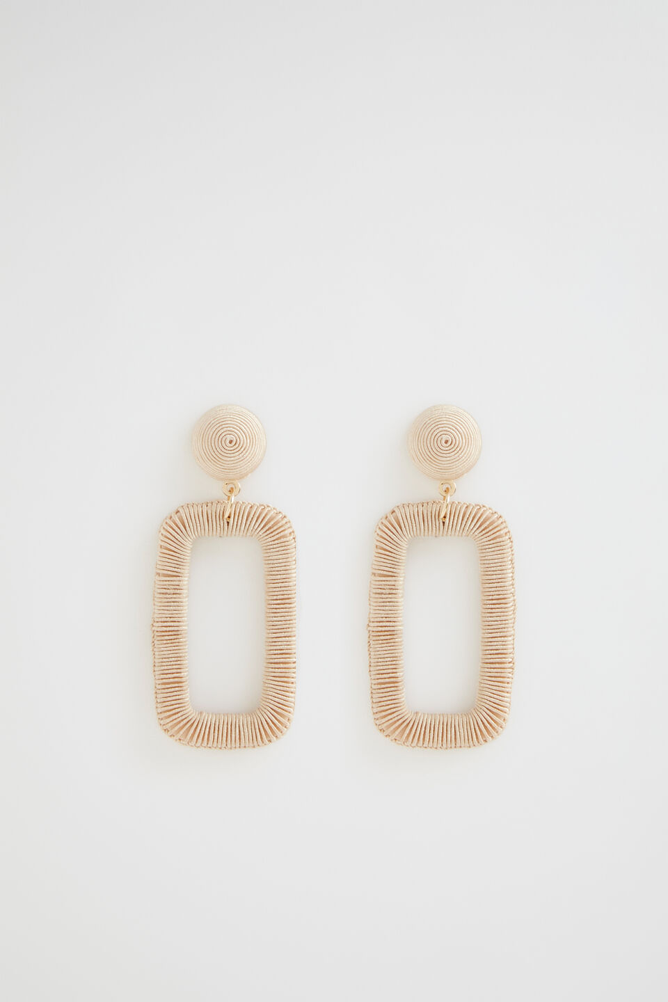 Rectangle Wrapped Earring  Soft Wheat