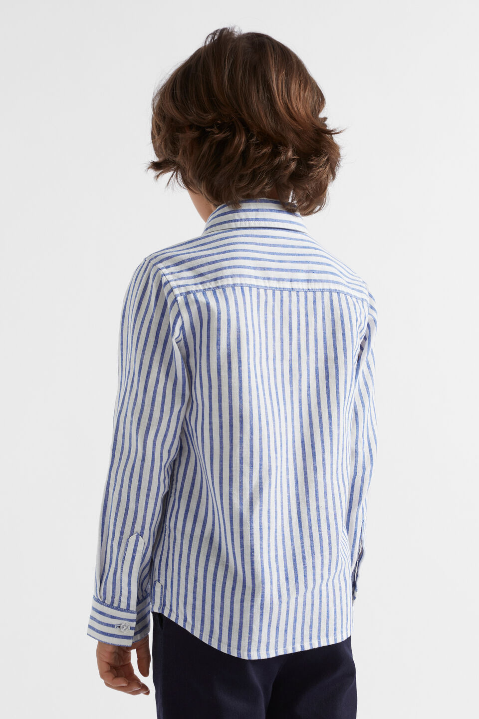 Stripe Linen Shirt  Cobalt Blue