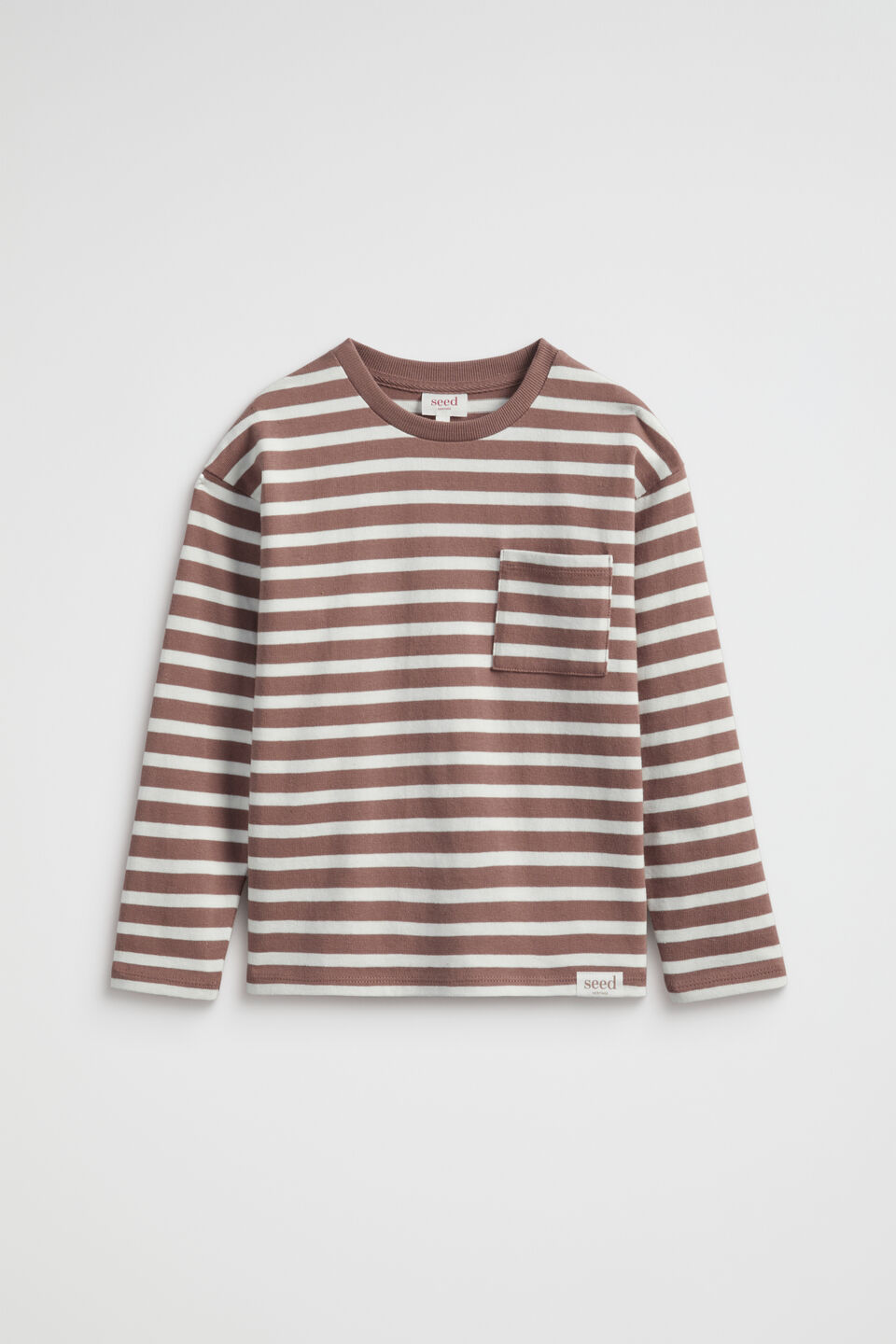 Core Rugby Pocket Tee  Cocoa Stripe