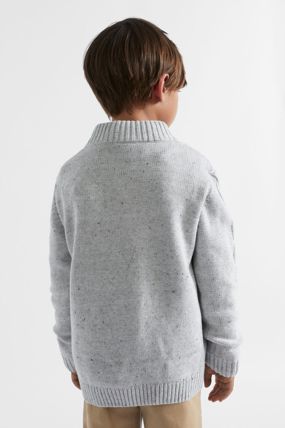 Button Cable Knit  Cloudy Marle