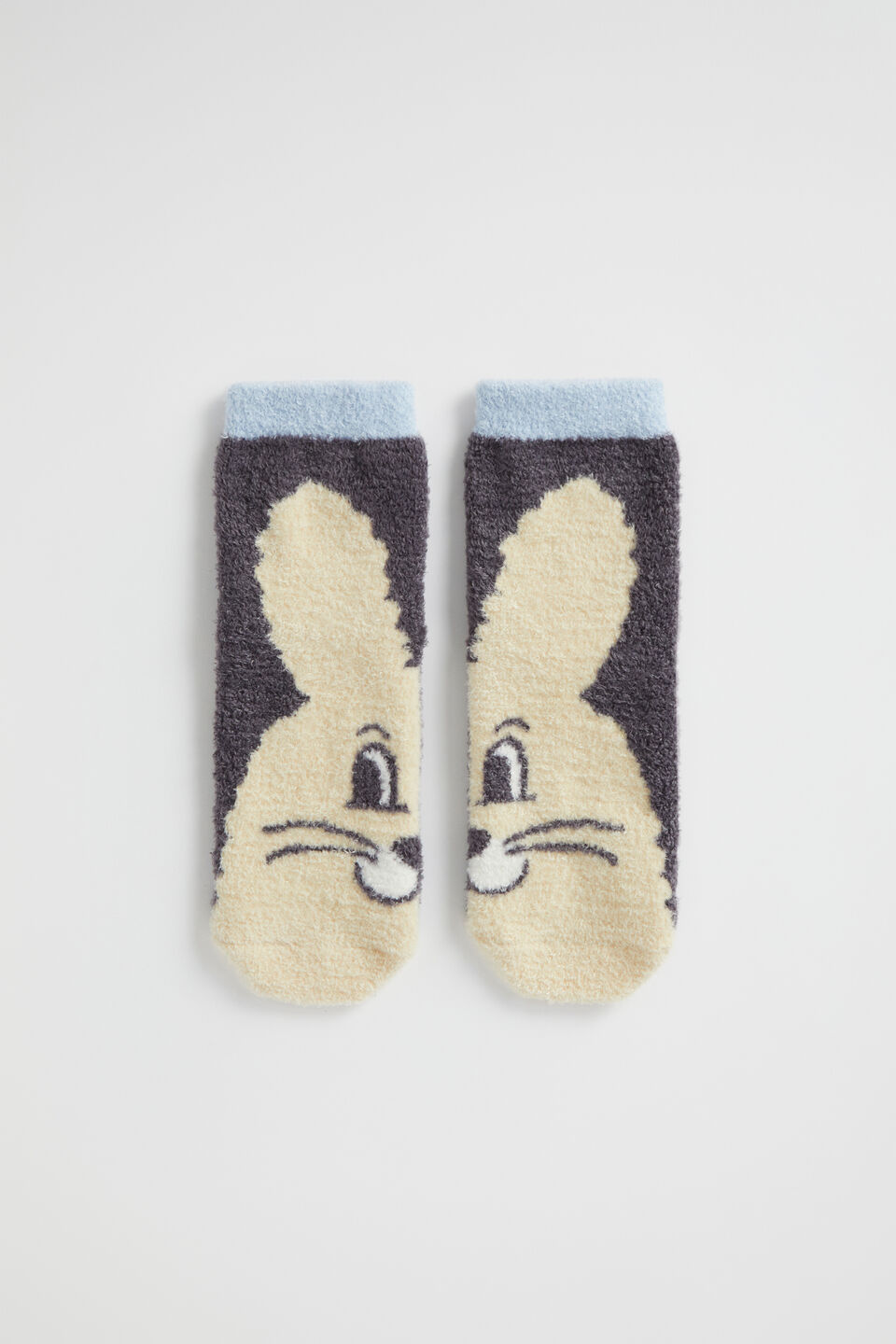 Fluffy Bunny Sock  Charcoal