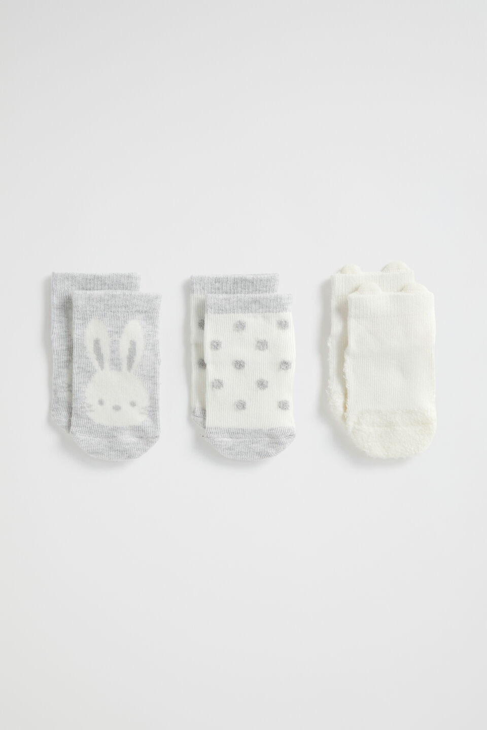 Bunny Sock 3 Pack  Grey Marle