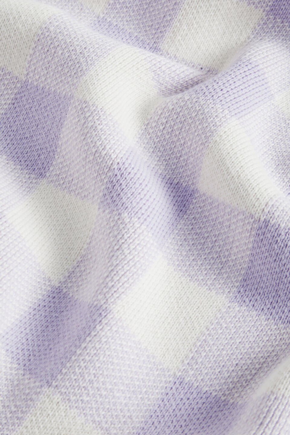 Gingham Knit Blanket  Lavender