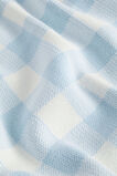 Gingham Knit Blanket  Powder Blue  hi-res