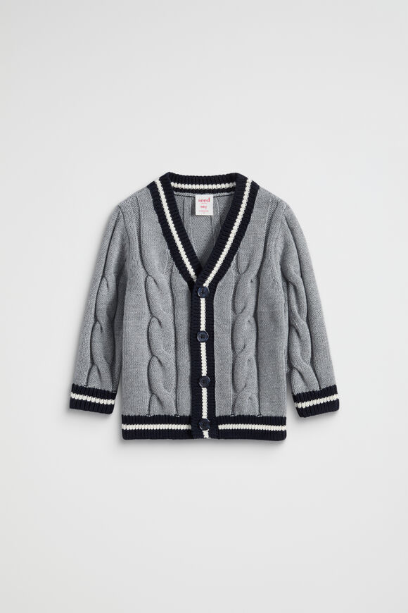 Varsity Cardigan  Storm Marle  hi-res