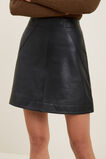 Leather A-Line Mini Skirt  Black  hi-res