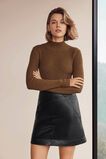 Leather A-Line Mini Skirt  Black  hi-res
