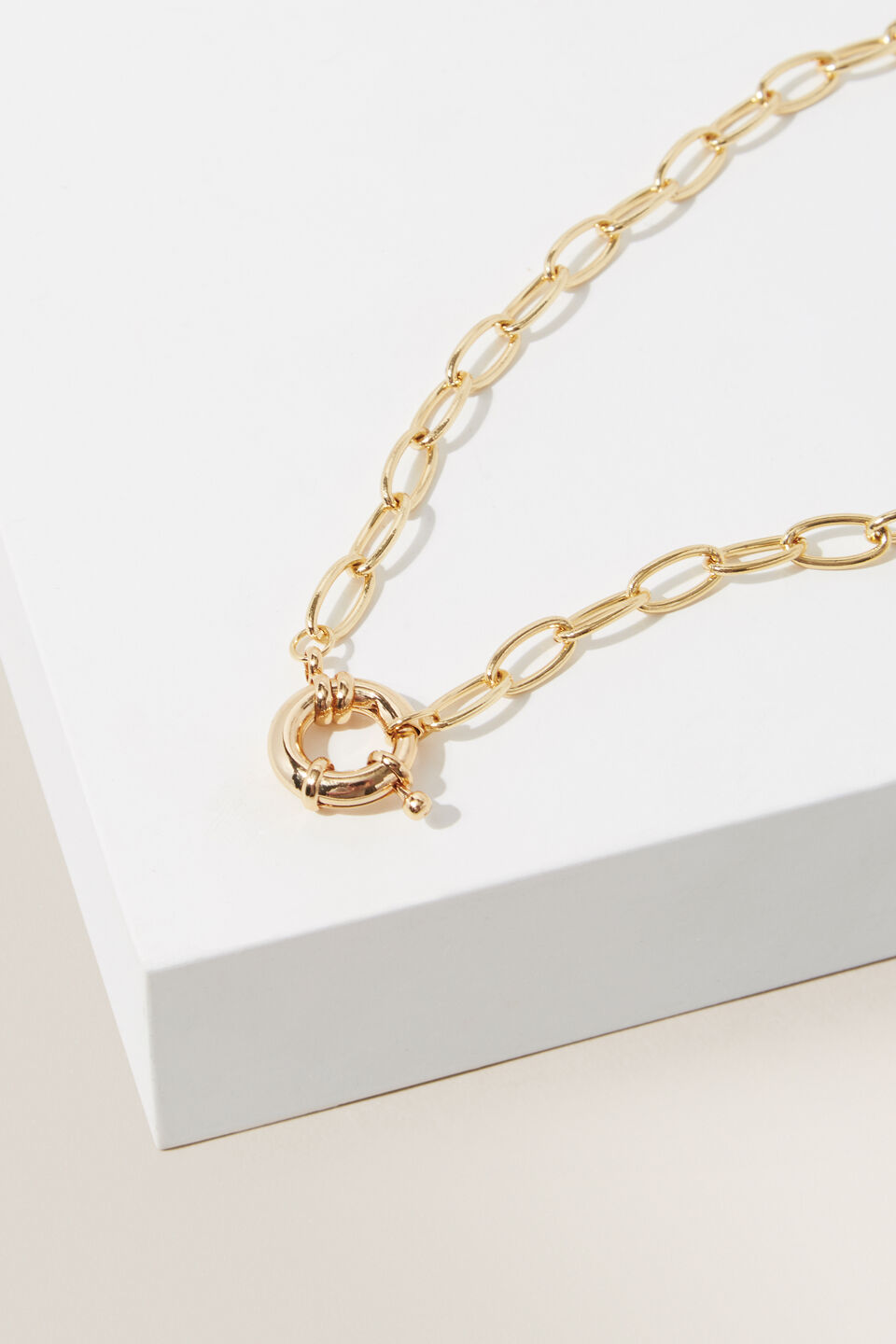 Fine Clasp Chain Necklace  Gold
