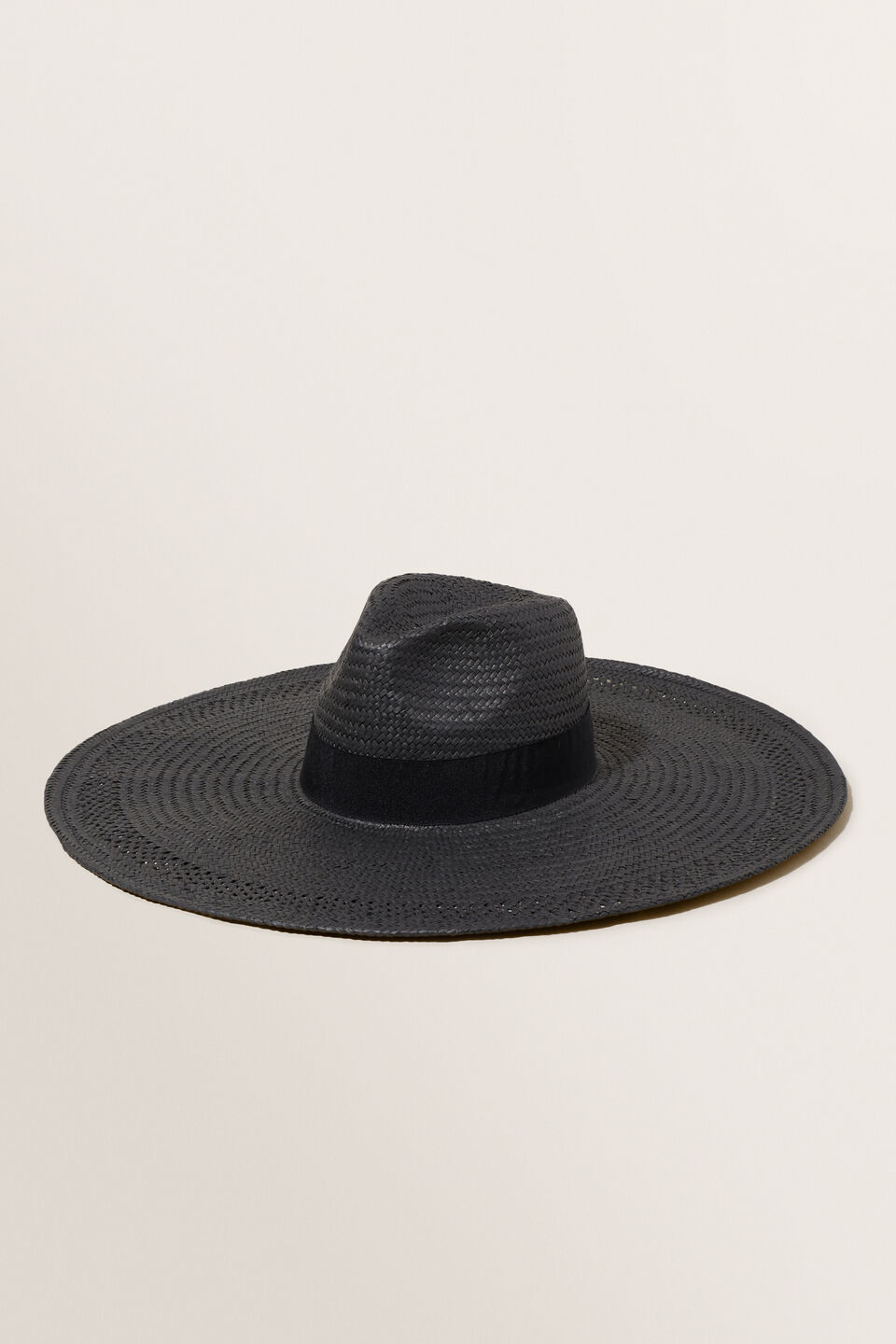 Straw Sun Hat  Black
