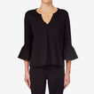 Ponte Frill Sleeve Top    hi-res