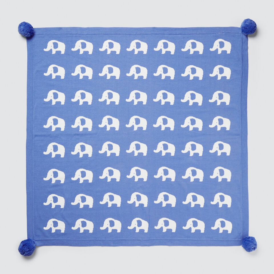 Elephants Jacquard Blanket  