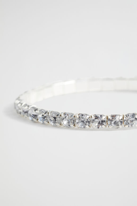 Diamante Stretch Bracelet  Clear  hi-res