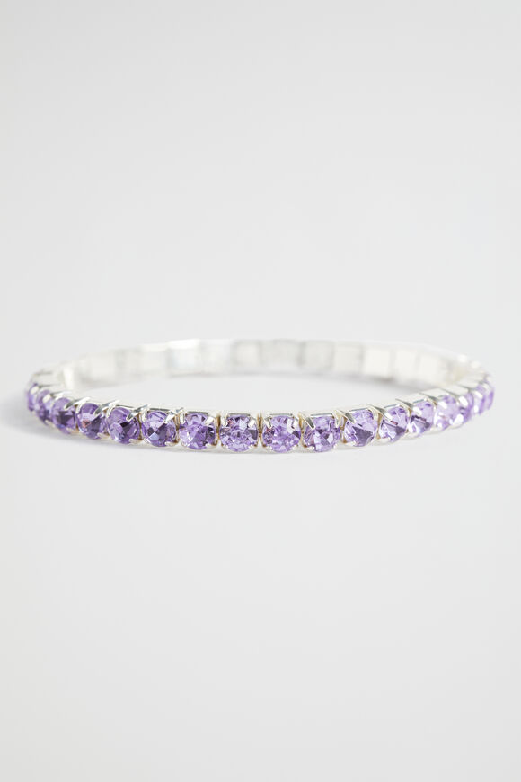 Diamante Stretch Bracelet  Orchid  hi-res