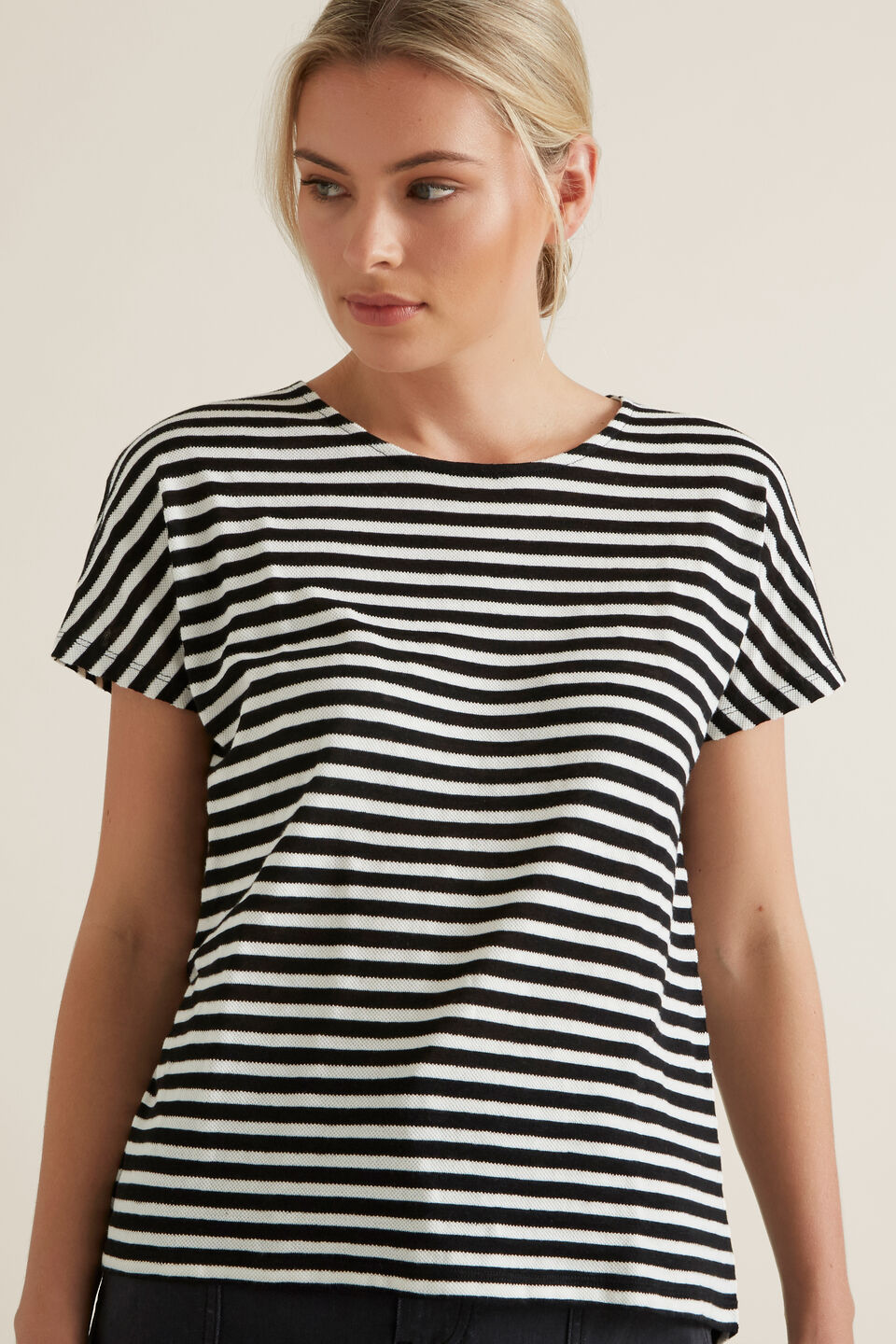 Textured Striped T Shirt  
