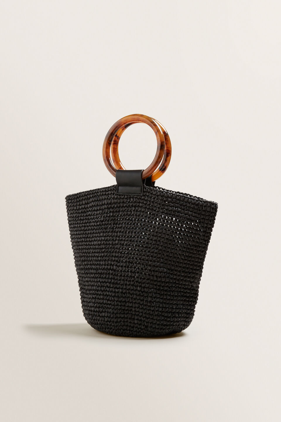 Ring Handle Woven Tote  