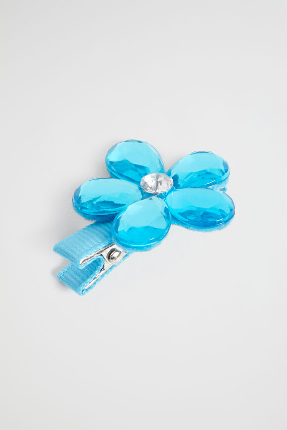 Jewel Flower Duck Clip  Ocean Blue  hi-res