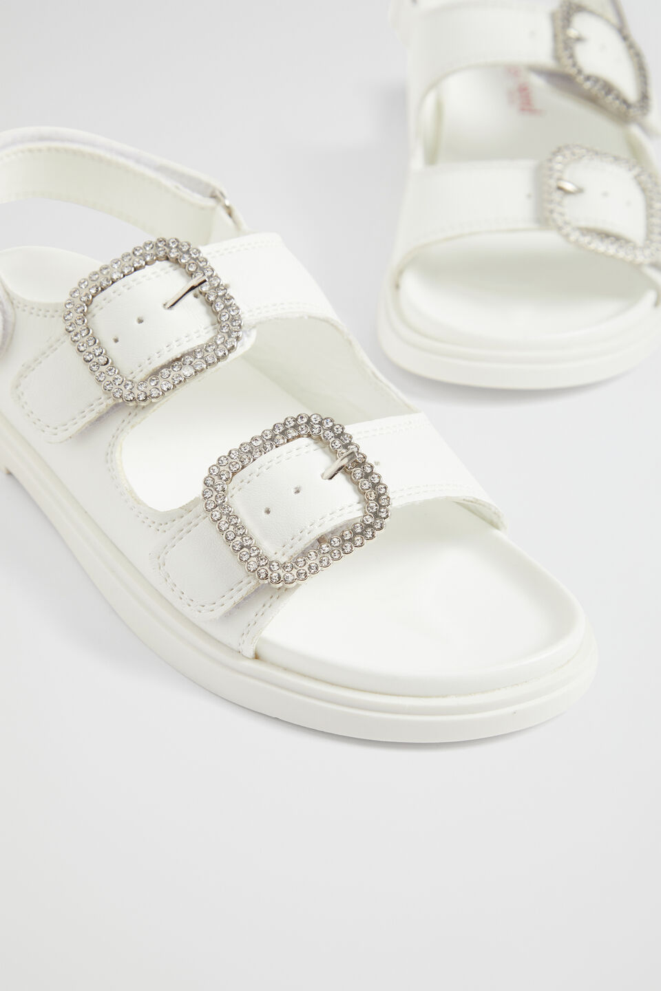 Jewel Moulded Sandal  White